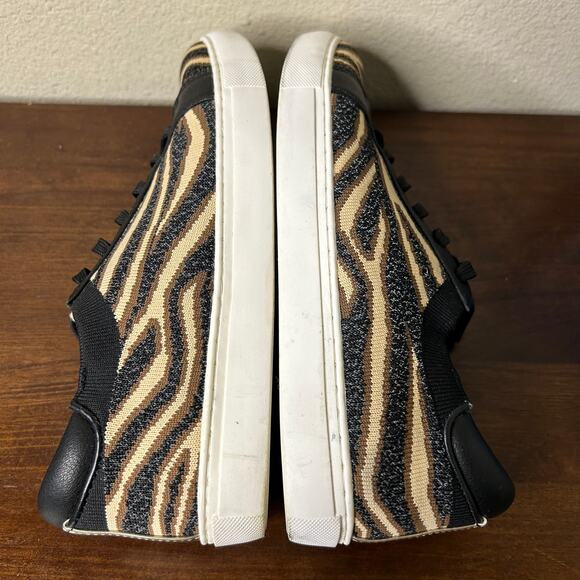 Kenneth Cole Shoes Kam Sneaker Zebra Animal Print Black Brown Boho Casual Size 8 - Picture 6 of 8